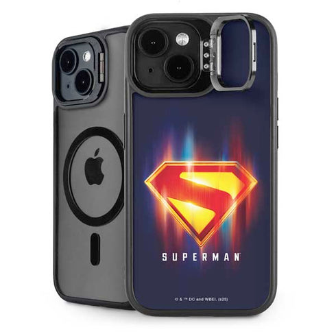 Superman 2025 Energy Shield Neon Emblem iPhone 14 Kickstand Case
